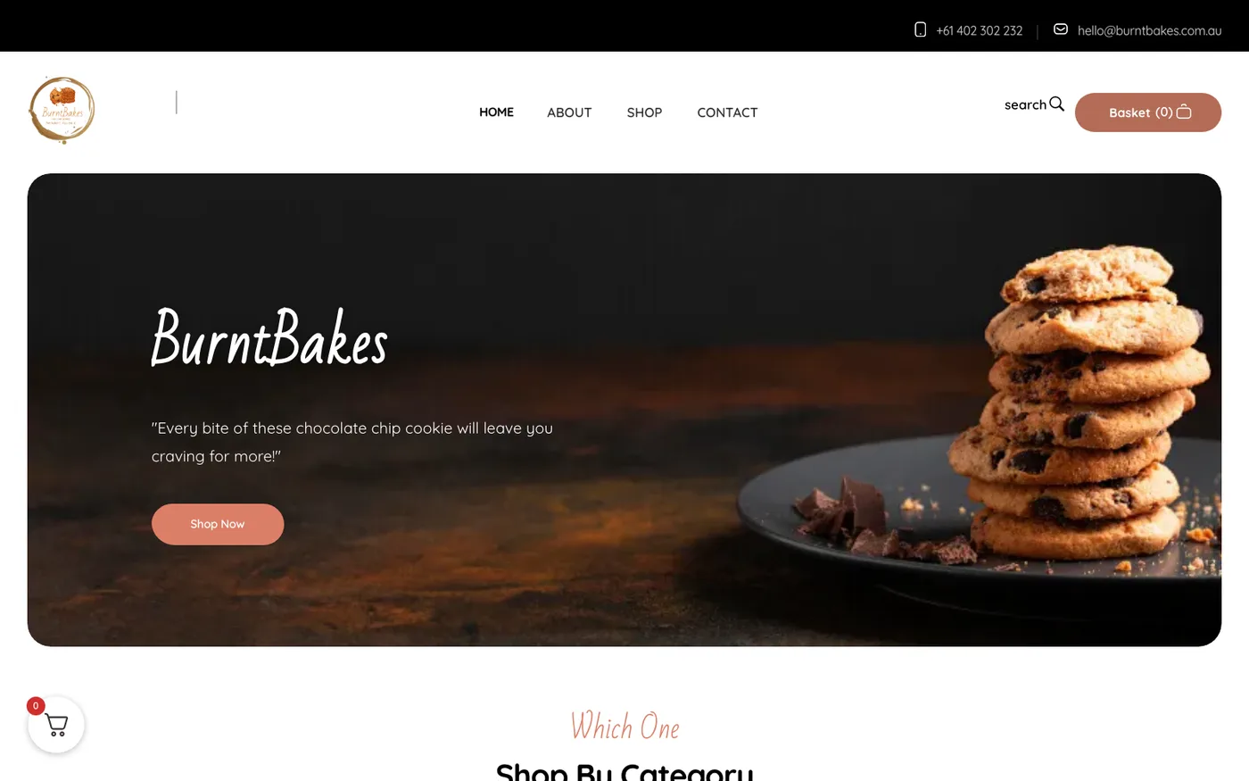 Burnt Bakes website screenshot