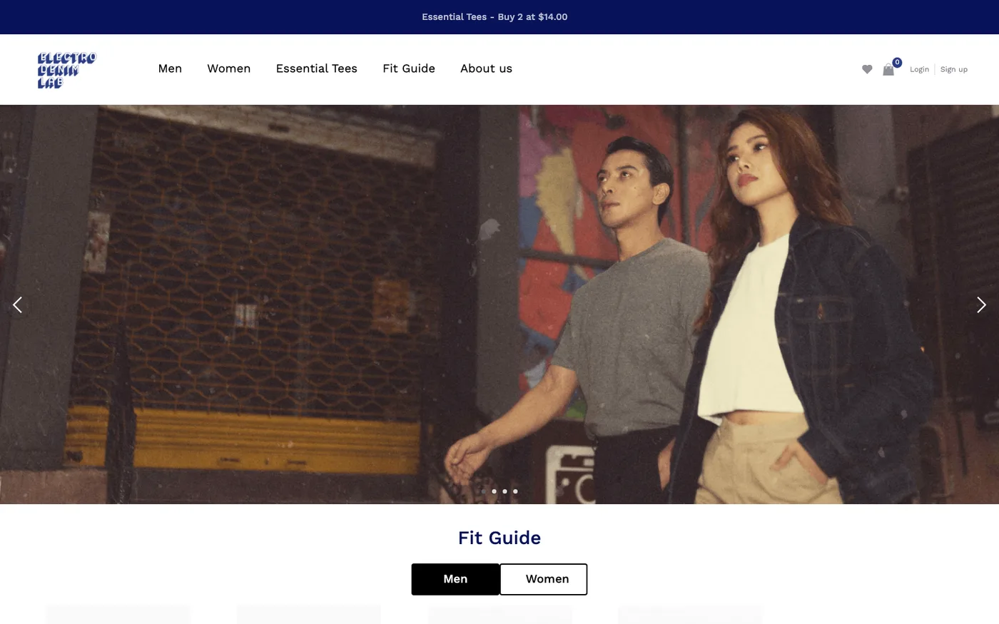 Electro Denim Lab website screenshot